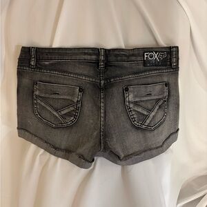 Fox Denim Gray Washed Cutoff Shorts
